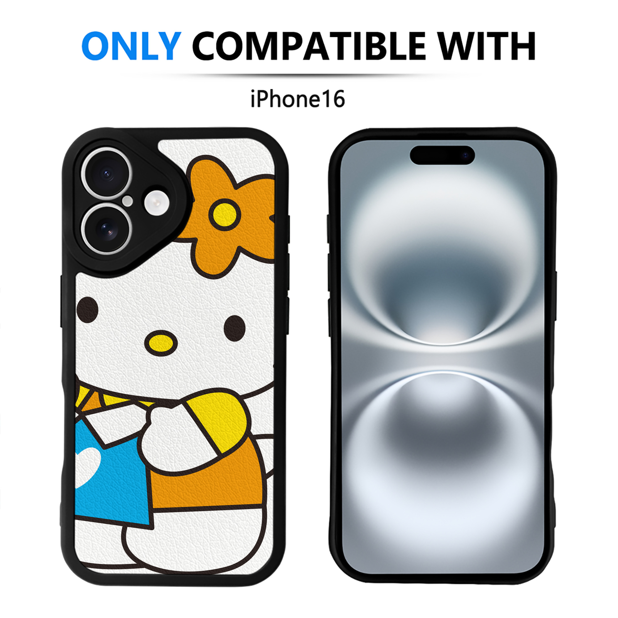 （画像用） Hello Kitty ハローキティ 【iPhone 16シリーズ対応】シリコンスマホケース（レザー調） 材質：シリコン